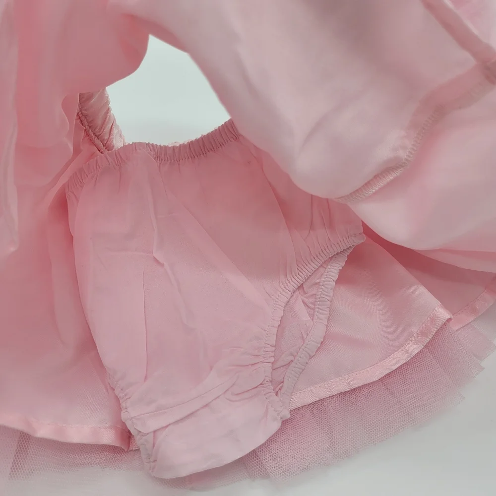 Gymboree Pink Tutu Skirt Tulle Bow Elastic Waist Diaper Cover Size 12-18mo NEW